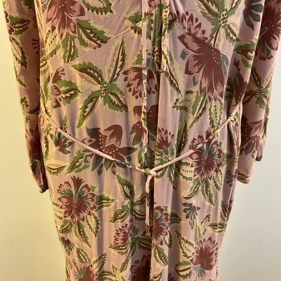 🩶 Faithfull The Brand Pink Floral 3/4 Sleeve Maxi Dress Size 4 - Picture 5 of 7